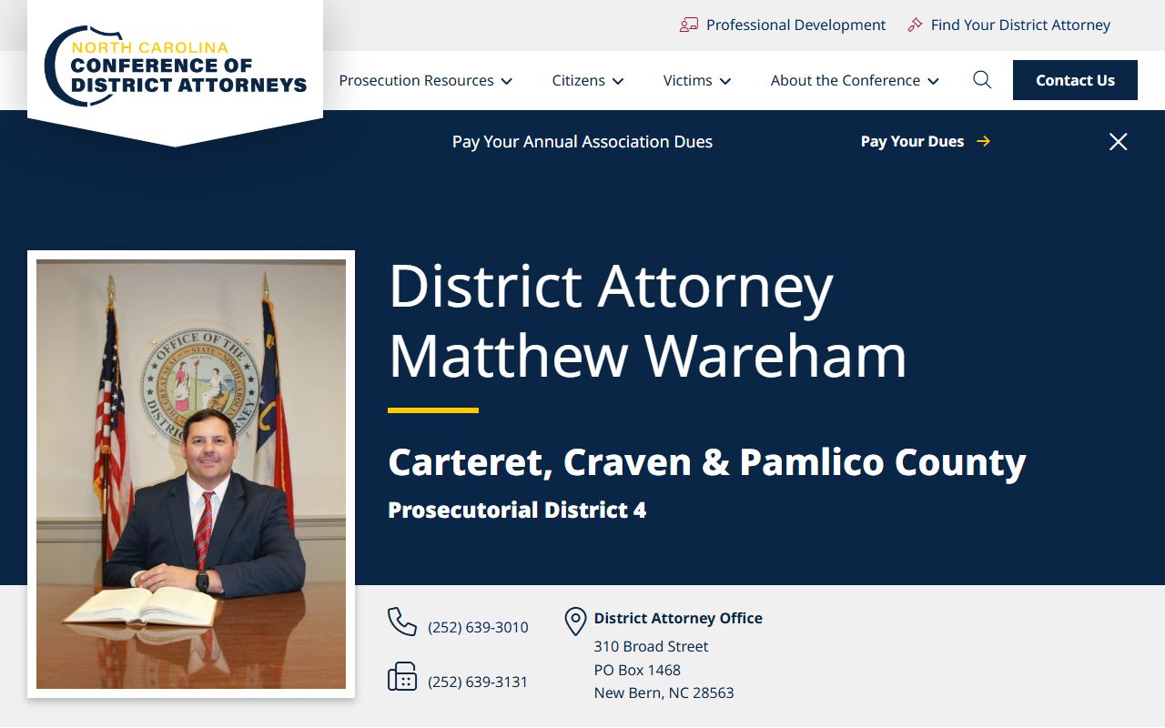 Pamlico County arrest records and District Attorney charge records