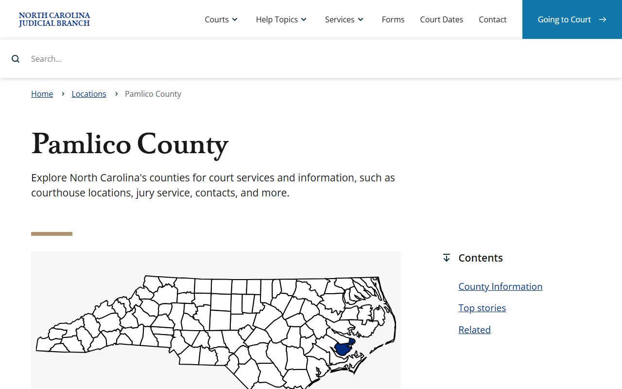 Pamlico County court records Judicial Branch location page