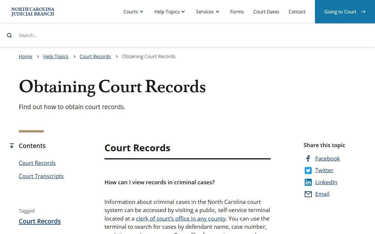Pamlico County court records obtaining court records guidance
