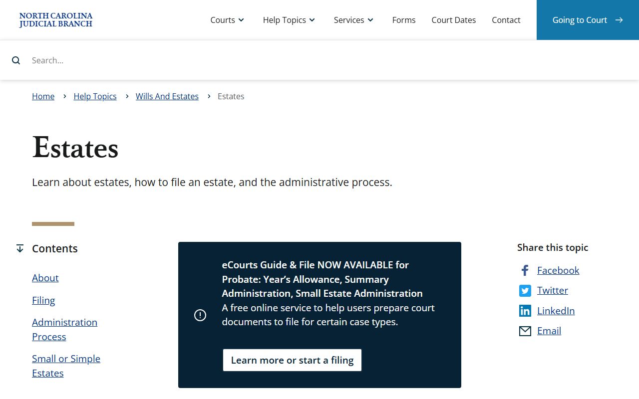 Pamlico County probate records wills and estates guidance