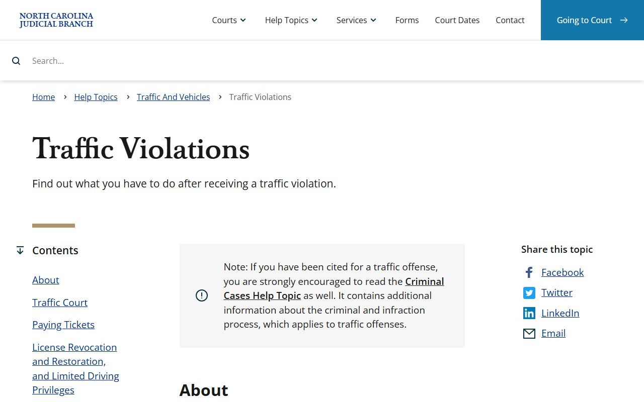 Pamlico County traffic court records traffic violations guidance